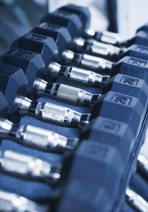 无人,健身房,竖图,室内,特写,白天,正面,静物,哑铃,一排,许多,阴影,朦胧,模糊,整齐,并列,并排,反射,影子,运动器械,排列,健身器械,队列,健身器材,平行,彩图,健身馆,运动器材