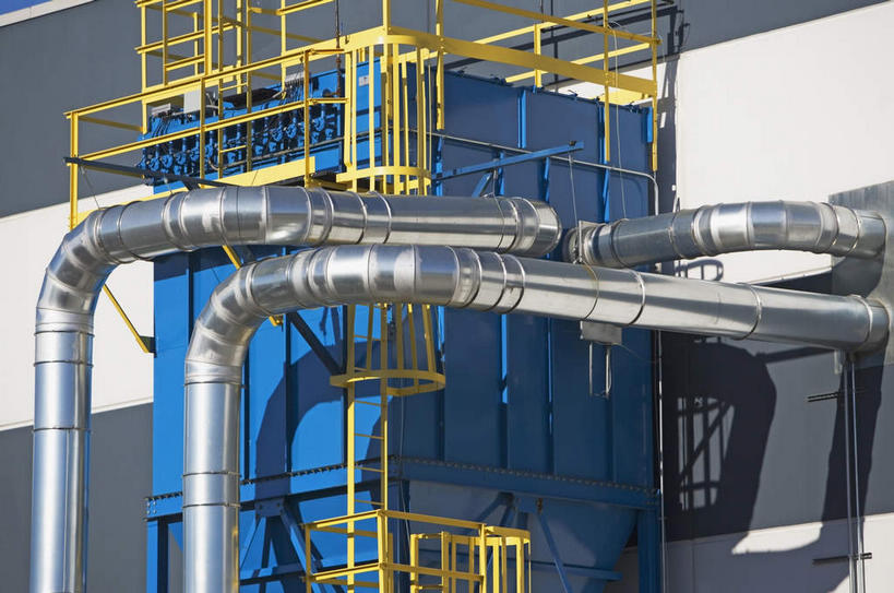 无人,工厂,横图,室内,特写,白天,正面,静物,金属制品,阴影,弯曲,反射,金属,管子,影子,管道,彩图,工地,制造厂