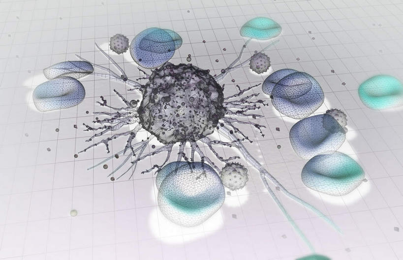 动脉,静脉,血管,无人,横图,插画,室内,白天,正面,数码,科技,静物,阴影,黑色背景,网络,医学,细胞,高光,几何,计算机图形,合成,图画,画,蓝色,白色,人体,电脑合成图,数码合成图,疾病,生物学,漫画,癌症,生理学,写实,具体,具象,白血病,彩图