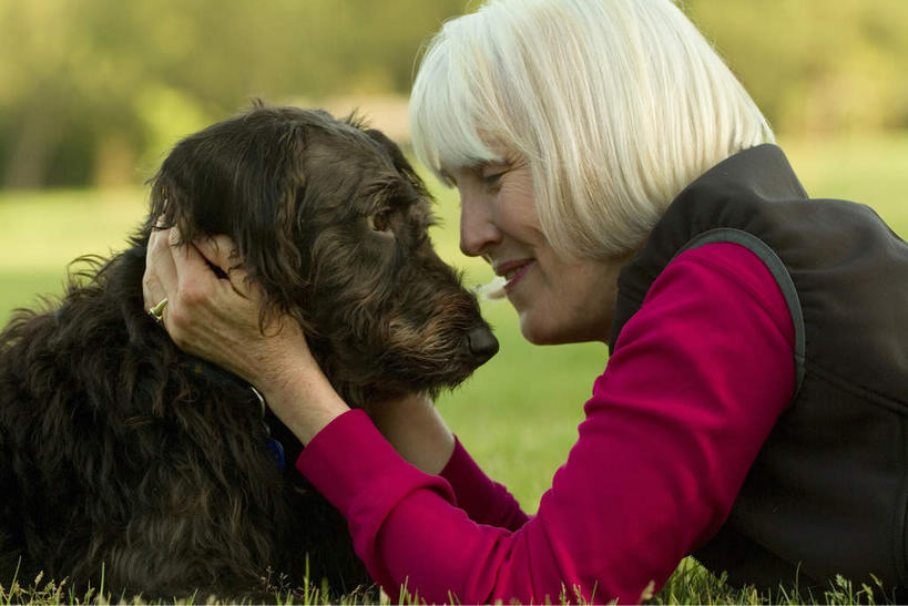 西方人,一个人,笑,摸,微笑,横图,室外,白天,侧面,草地,草坪,植物,宠物,狗,欧洲,欧洲人,仅一个女性,仅一个人,抚摸,阴影,服装,朦胧,模糊,光线,影子,梗犬,注视,休闲装,苏格兰梗,亚伯丁梗,草,树,树木,一只,衣服,绿色,阳光,自然,动物,观察,看,趴着,休闲,休闲服,可爱,服饰,仅一个老年女性,生长,成长,观看,察看,关注,忠诚,老年女性,女人,女性,白种人,犬,触摸,接触,趴,半身,彩图