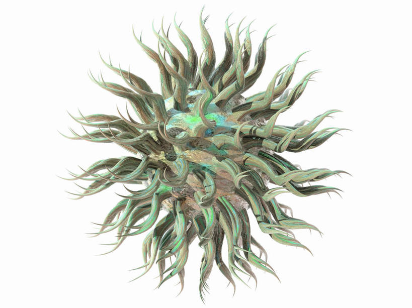 无人,横图,插画,室内,特写,白天,白色背景,正面,数码,科技,微生物,阴影,网络,医学,高光,几何,计算机图形,合成,图画,画,球,绿色,生物,电脑合成图,数码合成图,医疗,病毒,生物学,漫画,写实,具体,具象,寄生,生命体,生物病毒,彩图