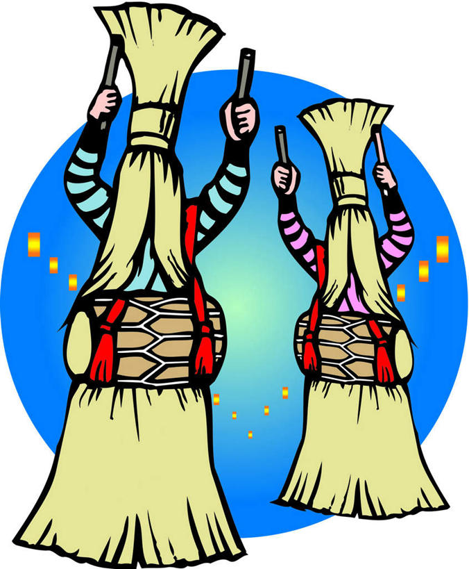 东方人,无人,两个人,伙伴,朋友,站,举,竖图,全景,插画,室内,白天,白色背景,正面,民族服装,陶醉,快乐,友谊,数码,科技,天际线,帽子,日本,亚洲,握,阴影,网络,草帽,灯笼,乐器,高光,几何,计算机图形,音乐,拿,合成,图画,拿着,注视,黄种人,文化,传统,画,天空,天,观察,看,托,站着,享受,握着,观看,电脑合成图,数码合成图,察看,关注,漫画,写实,具体,具象,木版画,腰鼓,友情,年轻女性,女人,女性,亚洲人,举起,举手,举着,向上举,向上伸,向上托,站立,彩图,全身,传统服装,民俗服,沉醉