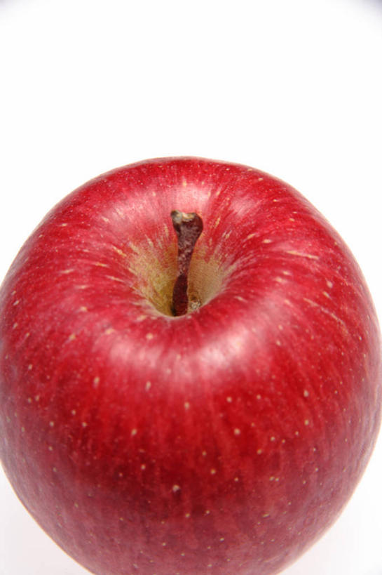 无人,竖图,俯视,室内,特写,白天,白色背景,苹果,水果,新鲜,生食,食品,果实,食物,一个,红色,红苹果,摄影,有机食品,绿色食品,影棚,单个,彩图,高角度拍摄,影棚拍摄,拍摄