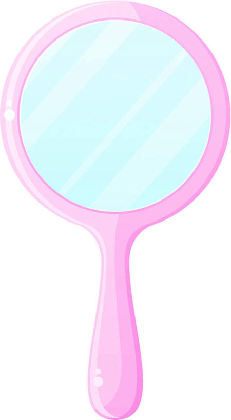 无人,竖图,插画,室内,白天,白色背景,正面,化妆,美容,数码,科技,镜子,一把,阴影,反射,网络,高光,几何,计算机图形,合成,图画,画,粉色,化妆镜,电脑合成图,数码合成图,镜像,镜面,漫画,写实,具体,具象,光学,手镜,彩图