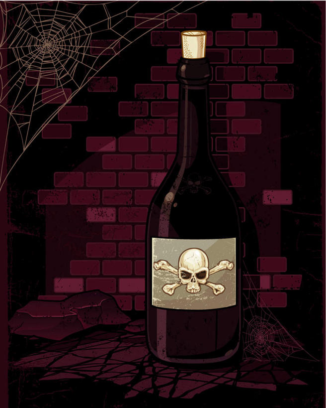 无人,竖图,插画,室内,白天,正面,数码,科技,许多,吊挂,悬挂,阴影,红色背景,反射,网络,蜘蛛网,骷髅,影子,墙,很多,高光,几何,计算机图形,挂,合成,图画,墙壁,墙面,玻璃制品,画,酒瓶,玻璃瓶,瓶子,砖头,堆砌,电脑合成图,数码合成图,放置,搁置,安排,漫画,写实,具体,具象,彩图