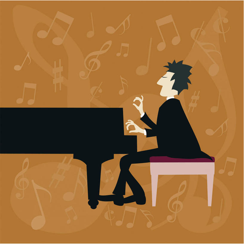 西方人,一个人,无人,坐,闭眼,方图,插画,室内,白天,正面,制服,键盘,数码,科技,欧洲,欧洲人,仅一个男性,仅一个人,阴影,网络,凳子,钢琴,乐器,高光,几何,计算机图形,音乐,弹奏,演奏,合成,图画,画,仅一个年轻男性,褐色背景,电脑合成图,数码合成图,键盘乐器,漫画,写实,具体,具象,钢琴家,男人,男性,年轻男性,白种人,闭眼睛,闭着眼,闭着眼睛,坐着,彩图,全身,礼服