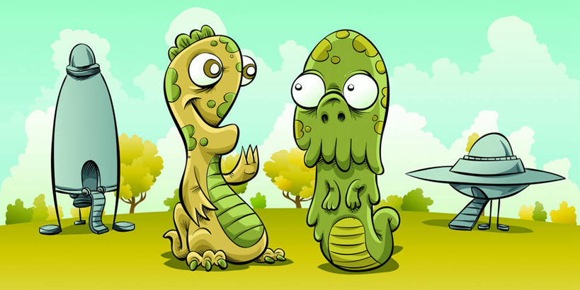 无人,站,横图,插画,室内,白天,正面,数码,科技,草地,草坪,植物,阴影,光线,网络,影子,云,云朵,高光,几何,计算机图形,合成,云彩,图画,画,草,树,树木,两个,蓝色,绿色,白云,蓝天,天空,阳光,自然,飞碟,天,站着,生长,晴朗,成长,电脑合成图,数码合成图,合成图,怪物,漫画,写实,具体,具象,不明飞行物,晴空,站立,彩图,全身