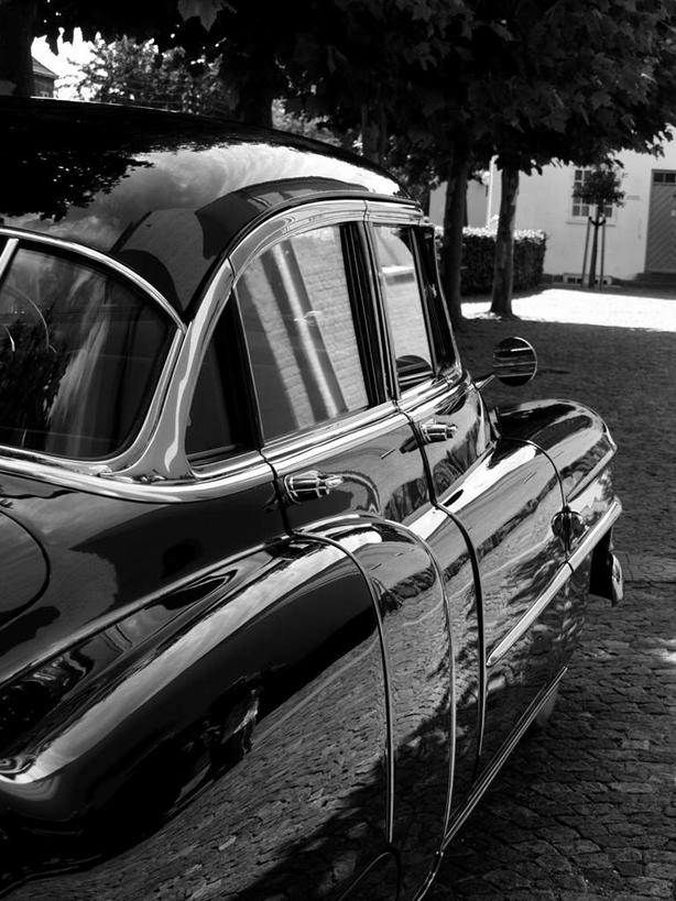 无人,家,竖图,黑白,室外,白天,正面,复古,植物,汽车,一辆,一幢,阴影,陈旧,反射,光线,影子,房屋,屋子,楼房,住宅,车,树,树木,绿色,倒影,阳光,自然,交通工具,轿车,典雅,生长,成长,倒映,高雅,载具,雅致,文雅,反照,房子