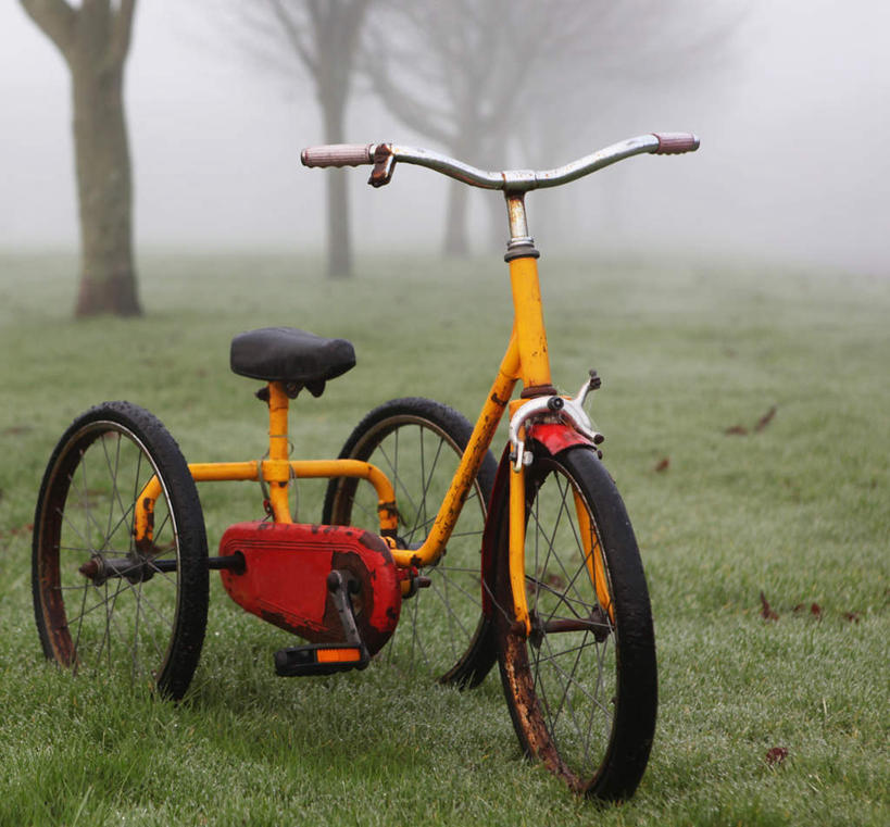 无人,横图,室外,特写,白天,正面,旅游,度假,草地,草坪,美景,植物,雾,自行车,一辆,朦胧,模糊,围绕,景观,娱乐,车,脚踏车,草,树,树木,黄色,红色,绿色,自然,交通工具,享受,休闲,景色,放松,停放,缭绕,生长,成长,迷雾,自然风光,载具,旋绕,萦绕,回绕,大雾,彩图