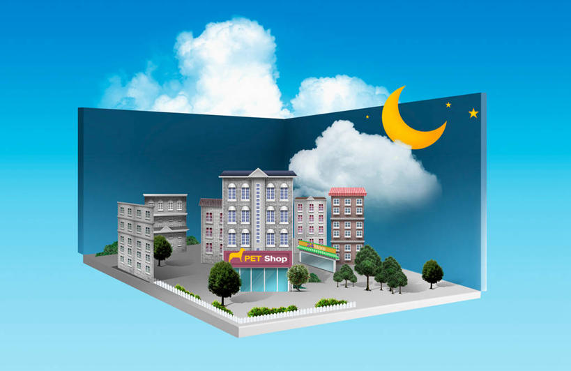 无人,家,商店,栏杆,横图,插画,室内,白天,正面,数码,科技,植物,阴影,蓝色背景,网络,房屋,屋子,月亮,云,云朵,围栏,月光,高光,几何,计算机图形,合成,云彩,图画,商铺,护栏,楼房,住宅,画,树,树木,黄色,蓝色,绿色,白云,蓝天,天空,自然,模型,天,生长,晴朗,成长,明亮,电脑合成图,数码合成图,合成图,宠物店,漫画,写实,具体,具象,皎洁,市肆,商号,晴空,彩图,房子,店铺,宠物商店