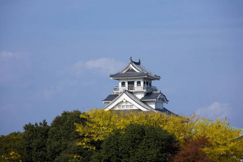 无人,横图,室外,白天,正面,旅游,度假,名胜古迹,秋季,森林,山,山脉,树林,植物,标志建筑,地标,建筑,日本,亚洲,阴影,遗迹,光线,瓦片,影子,堡垒,城堡,屋顶,山峰,云,云朵,山峦,云彩,顶棚,瓦,古迹,文物,娱乐,建设,古建筑,树,树木,蓝色,绿色,白云,蓝天,天空,阳光,自然,群山,天,享受,休闲,旅游胜地,放松,建造,生长,晴朗,成长,要塞,古文明,东亚,屋瓦,本州,本州岛,日本国,近畿地方,近畿,滋贺,滋贺县,设防,长滨,长滨市,晴空,秋,秋天,彩图,长浜城