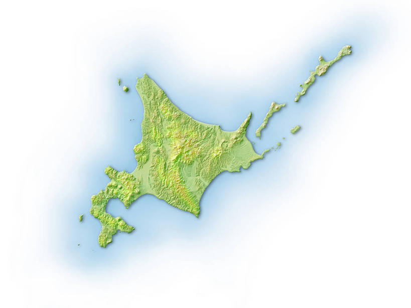 无人,横图,室内,白天,白色背景,正面,数码,科技,海洋,地图,北海道,日本,亚洲,阴影,网络,世界地图,陆地,高光,几何,计算机图形,合成,国家,电脑合成图,数码合成图,大陆,世界,合成图,版图,东亚,日本国,北海道地方,北海道岛,写实,具体,具象,知床半岛,彩图