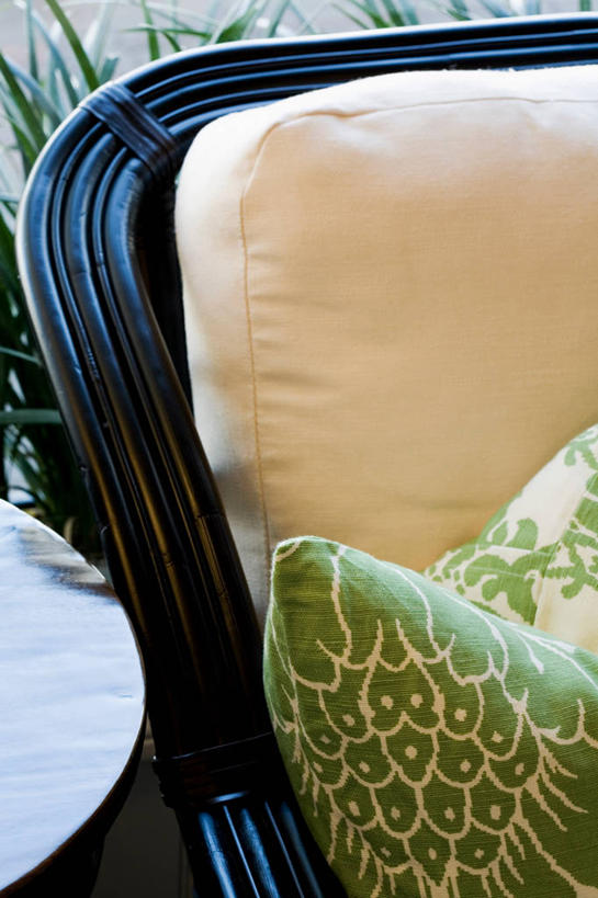 无人,交叉,竖图,室内,特写,白天,正面,植物,靠垫,椅子,阴影,编织,反射,盆栽,影子,藤椅,靠枕,盆景,绿色,自然,垫子,枕头,生长,成长,交织,穿插,彩图