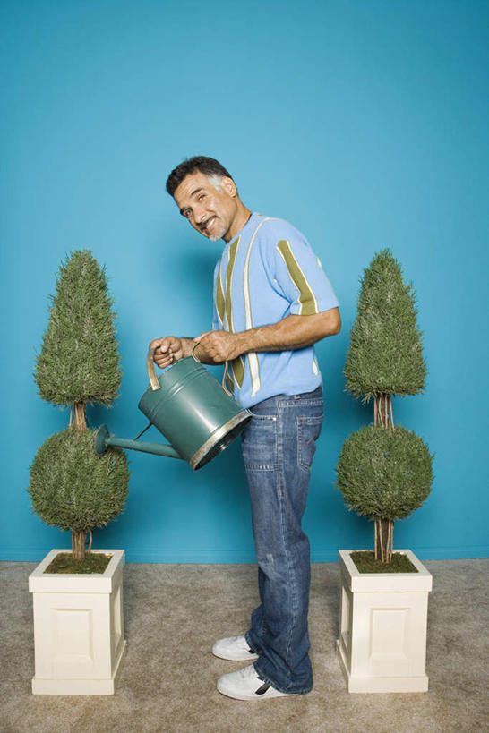 西方人,一个人,站,捧,竖图,室内,白天,正面,植物,花盆,欧洲,欧洲人,仅一个男性,仅一个人,仅一个中年男性,服装,盆栽,盆景,两盆,拿,拿着,注视,休闲装,浇花,浇水,水壶,衣服,绿色,自然,观察,看,站着,休闲,休闲服,服饰,生长,成长,观看,察看,关注,男人,男性,中年男性,白种人,端,端着,捧着,彩图,全身