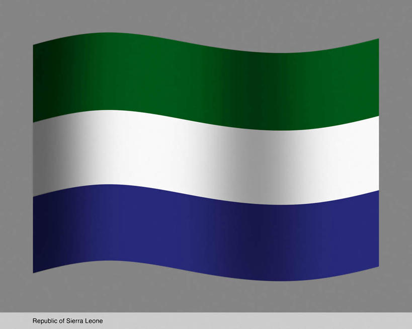无人,横图,插画,室内,白天,正面,数码,科技,旗帜,国旗,非洲,塞拉利昂,一面,阴影,灰色背景,条纹,曲折,弯曲,光线,网络,影子,高光,几何,计算机图形,合成,图画,画,一个,蓝色,绿色,白色,蜿蜒,单个,电脑合成图,数码合成图,漫画,写实,具体,具象,阿非利加洲,塞拉利昂共和国,旗,彩图