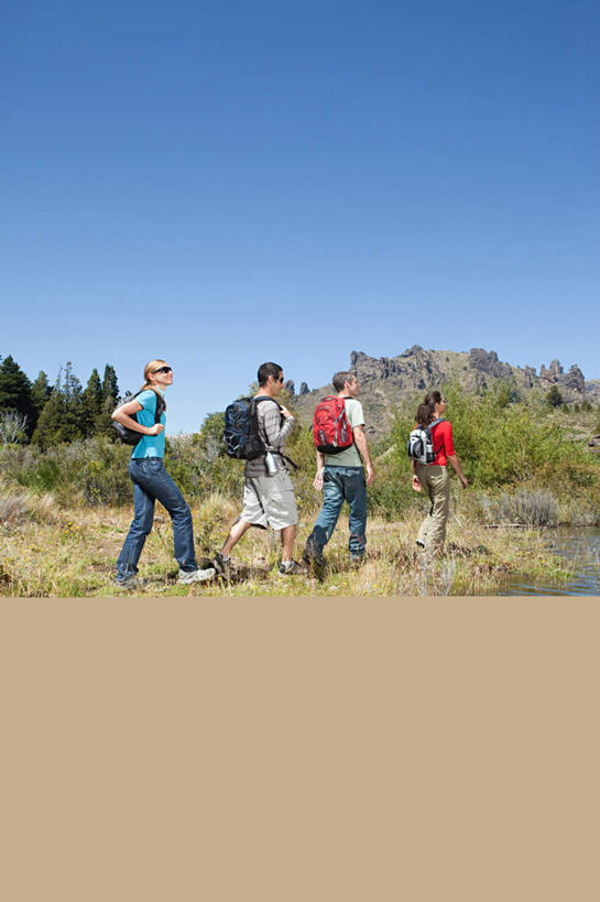 西方人,四个人,伙伴,朋友,走,笑,微笑,竖图,室外,白天,正面,锻炼,旅游,度假,友谊,运动,草地,草坪,湖,湖泊,水,植物,欧洲,欧洲人,一排,阴影,服装,整齐,光线,包,影子,湖面,水流,水面,旅行包,注视,休闲装,娱乐,草,树,树木,排列,衣服,蓝色,绿色,蓝天,天空,阳光,自然,背包,湖水,天,观察,看,享受,休闲,休闲服,放松,服饰,生长,晴朗,成长,观看,沼泽,察看,队列,关注,室外运动,户外运动,万里无云,旅游包,友情,男人,男性,年轻男性,年轻女性,女人,女性,白种人,晴空,晴空万里,步行,散步,走路,彩图,全身,健身,双肩包