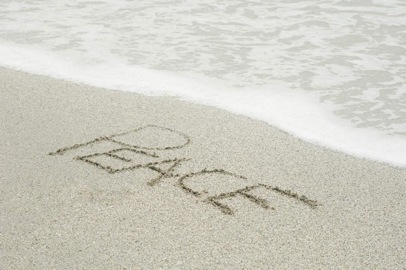 无人,横图,俯视,室外,白天,海浪,海洋,沙滩,英文,标志,沙子,文字,字符,字母,海岸,浪花,沙地,祝福,标识,海水,英文字母,和平,海景,祝愿,大海,风浪,海,海水的波动,海滩,近岸浪,涌浪,彩图,高角度拍摄