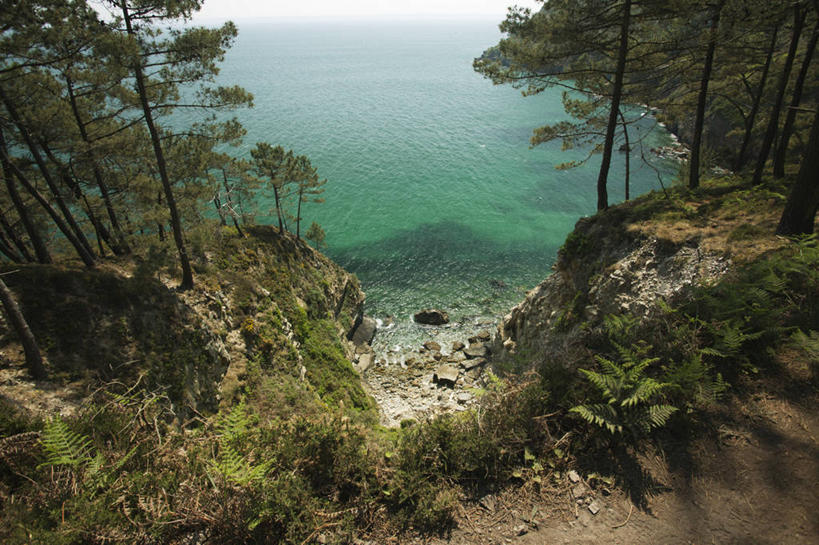 无人,横图,俯视,室外,白天,旅游,度假,海浪,海洋,石头,美景,森林,沙滩,山,山脉,树林,植物,法国,欧洲,阴影,光线,沙子,石子,影子,海岸,景观,浪花,山峰,水平线,辽阔,海平线,沙地,山峦,娱乐,树,树木,绿色,阳光,自然,海水,群山,享受,休闲,广阔,景色,放松,生长,成长,一望无际,布列塔尼,自然风光,海景,法兰西共和国,法兰西第五共和国,无边无际,一马平川,菲尼斯泰尔省,布列塔尼地区,非尼斯泰尔省,大海,风浪,海,海水的波动,海滩,近岸浪,石块,岩石,涌浪,彩图,高角度拍摄,克罗松半岛,水天相接,水天一线