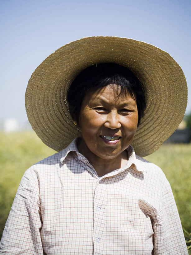 东方人,一个人,农民,农田,站,笑,微笑,露齿笑,竖图,室外,白天,正面,庄稼,农作物,草地,草坪,植物,亚洲,仅一个女性,仅一个人,阴影,服装,光线,影子,注视,休闲装,黄种人,草,衣服,蓝色,绿色,蓝天,天空,阳光,天,观察,看,站着,休闲,休闲服,服饰,仅一个老年女性,晴朗,观看,察看,关注,万里无云,农人,老年女性,女人,女性,亚洲人,晴空,晴空万里,农夫,站立,半身,彩图,耕地,庄稼田