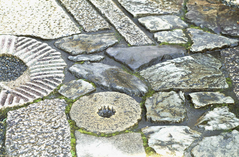 无人,横图,俯视,室外,白天,石头,道路,路,京都,日本,亚洲,纹路,石子,纹理,小路,交通,京都府,东亚,本州,肌理,本州岛,日本国,近畿地方,近畿,石块,岩石,彩图,高角度拍摄