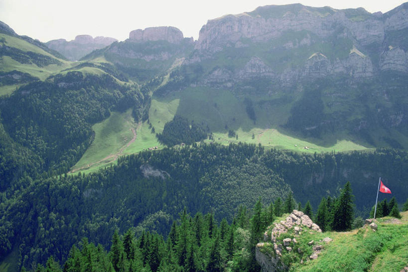 无人,横图,俯视,室外,白天,旅游,度假,美景,森林,山,山脉,树林,植物,旗帜,国旗,瑞士,欧洲,阴影,光线,影子,景观,山峰,山峦,娱乐,树,树木,蓝色,绿色,蓝天,天空,阳光,自然,群山,天,享受,休闲,景色,放松,生长,晴朗,成长,连绵,绵延,自然风光,中欧,万里无云,瑞士联邦,联贯,旗,晴空,晴空万里,彩图,高角度拍摄