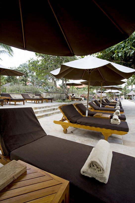 无人,竖图,室外,白天,正面,旅游,度假,美景,植物,椅子,印度尼西亚,印尼,亚洲,伞,雨伞,遮阳伞,躺椅,景观,娱乐,阳伞,树,树木,绿色,自然,享受,休闲,景色,巴厘岛,放松,东南亚,生长,成长,沙滩椅,太阳伞,自然风光,印度尼西亚共和国,巴厘省,彩图