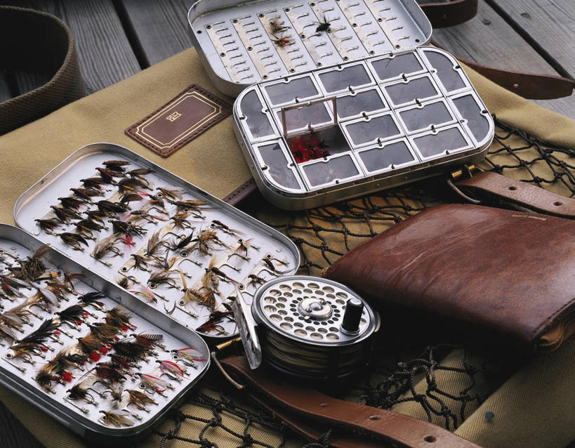 无人,横图,俯视,室内,白天,静物,钓鱼竿,金属制品,许多,阴影,反射,金属,钩子,影子,很多,容器,储藏,铁盒,渔具,鱼钩,储存,钓竿,鱼竿,彩图,高角度拍摄,钓鱼,贮存