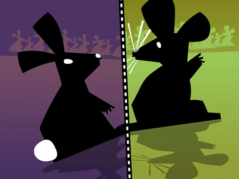 无人,站,横图,插画,室内,白天,正面,数码,科技,哺乳动物,野生动物,老鼠,阴影,网络,细菌,兔子,高光,几何,计算机图形,合成,图画,注视,文化,传统,十二生肖,画,绿色,紫色,黑色,动物,观察,看,站着,两只,属相,生肖,观看,兔,电脑合成图,数码合成图,察看,合成图,关注,漫画,病菌,写实,具体,具象,传染,四害,兽历,耗子,站立,彩图,全身