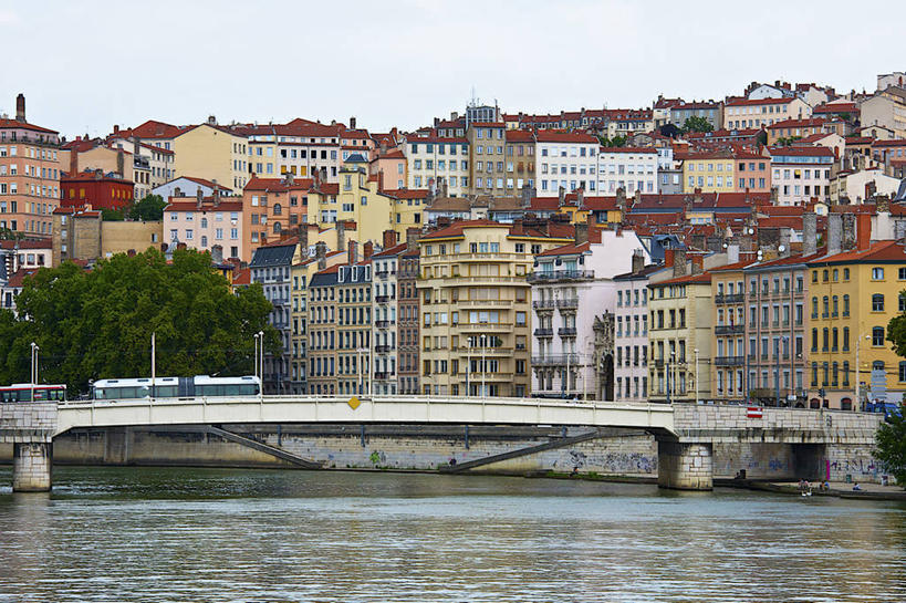 无人,横图,室外,白天,旅游,河流,建筑,法国,欧洲,城镇,桥,宏伟,风景,地标建筑,摄影,建造,都市风光,里昂,彩图,旅行