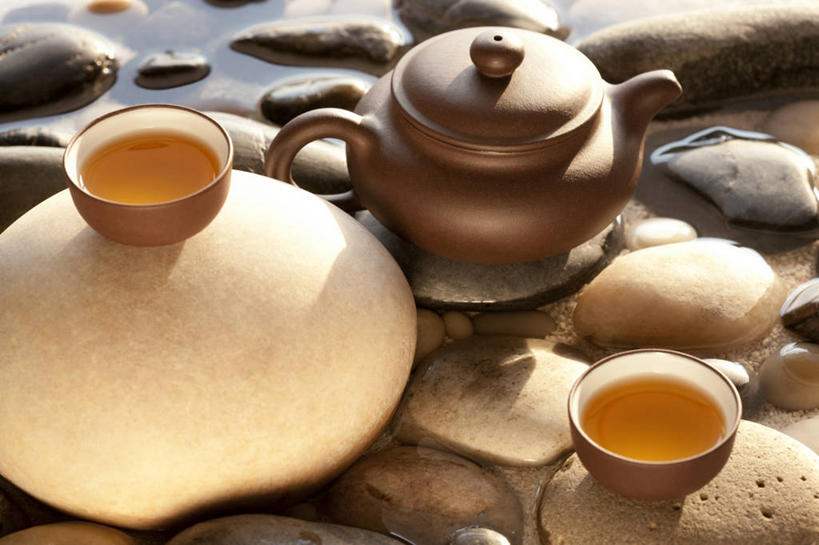 无人,横图,特写,茶,茶道,茶叶,食品,饮品,杯,饮食,食物,饮料,茶壶,容器,鹅卵石,摄影,紫砂壶,可口,中国文化,热饮,东亚文化,适口,茶杯,彩图,影棚拍摄,传统文化
