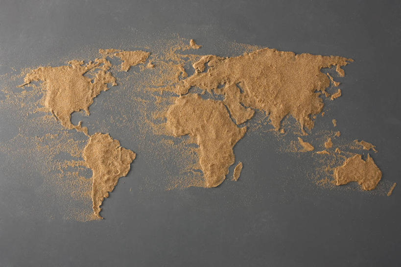 无人,横图,俯视,留白,沙漠,风,静物,地图,灰色背景,环保,沙子,世界地图,自然灾害,自然,概念,摄影,能源,回收,资源,创造力,干旱,干的,利用,低碳,循环,环境保护,沙画,持续,想法,自然地理,彩图,高角度拍摄,影棚拍摄,地图学,测绘学