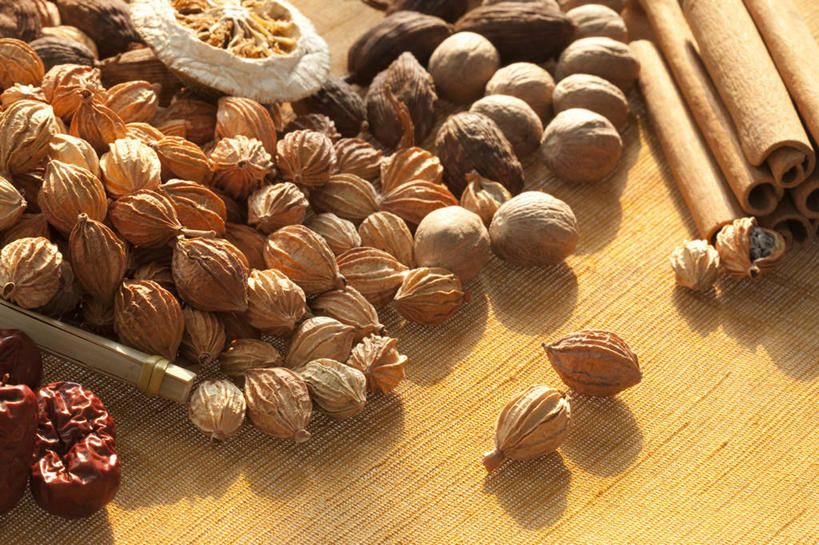无人,横图,特写,留白,静物,许多,香料,食品,很多,饮食,彩图,砂仁