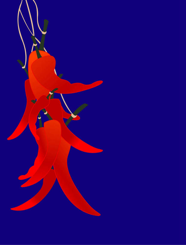 无人,竖图,插画,室内,白天,正面,数码,科技,辣椒,许多,吊挂,悬挂,阴影,蓝色背景,网络,高光,几何,计算机图形,挂,合成,图画,画,红色,绳子,绳索,电脑合成图,数码合成图,漫画,辣角,红海椒,大椒,辣虎,广椒,写实,具体,具象,辣子,红辣椒,海椒,番椒,彩图