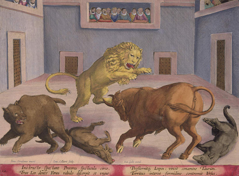 西方人,无人,体育馆,栏杆,运动场,站,横图,室内,白天,正面,绘画,门,哺乳动物,宠物,狗,野生动物,狮子,油画,欧洲,欧洲人,一排,服装,艺术,整齐,墙,围栏,看台,许多人,古典,注视,文化,体育场,护栏,墙壁,墙面,排列,衣服,动物,工艺品,门框,观察,看,品味,站着,一群人,可爱,服饰,观看,打架,美术,察看,高雅,衣着,穿着,队列,关注,打斗,角斗场,凶猛,斗殴,忠诚,美学,运动馆,衣饰,残暴,凶残,男人,男性,女人,女性,中年男性,中年女性,白种人,犬,站立,彩图,全身,传统服装