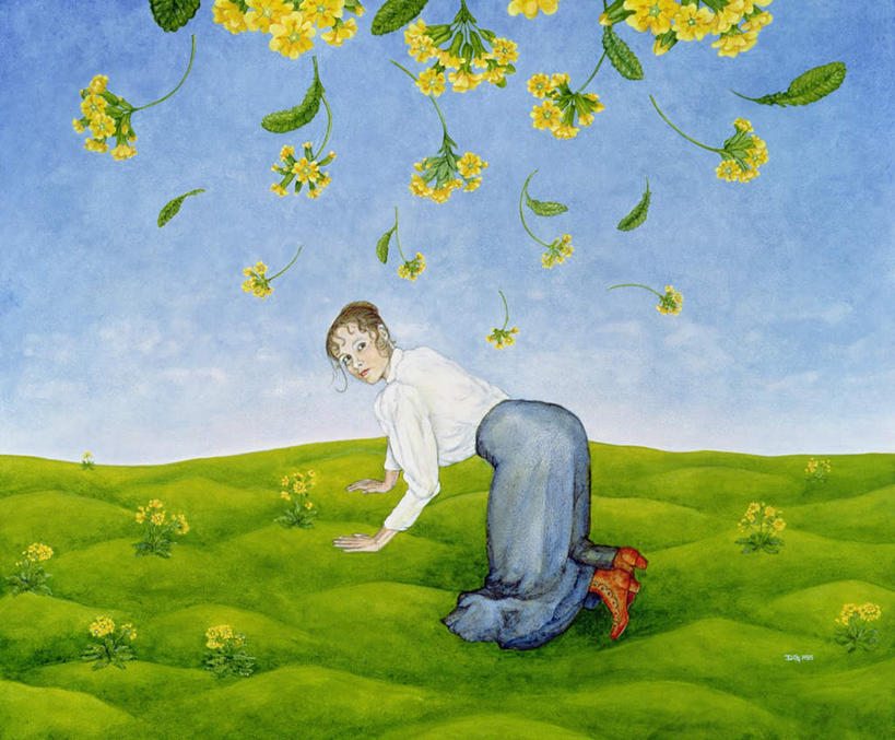 西方人,一个人,无人,跪,横图,室内,白天,侧面,绘画,草地,草坪,植物,报春花,油画,欧洲,欧洲人,仅一个年轻女性,仅一个女性,仅一个人,握,阴影,服装,艺术,盛开,光线,影子,古典,拿,花蕾,拿着,注视,文化,草,花,花瓣,花朵,鲜花,树,树木,衣服,蓝色,绿色,蓝天,天空,阳光,自然,工艺品,天,花苞,花蕊,观察,看,品味,握着,服饰,生长,晴朗,成长,观看,美术,察看,高雅,衣着,穿着,关注,万里无云,樱草,美学,独一,仅有,唯一,唯有,惟一,惟有,衣饰,黄花九轮草,莲香报春花​,年景花,四季报春,年轻女性,女人,女性,白种人,晴空,晴空万里,跪着,彩图,全身