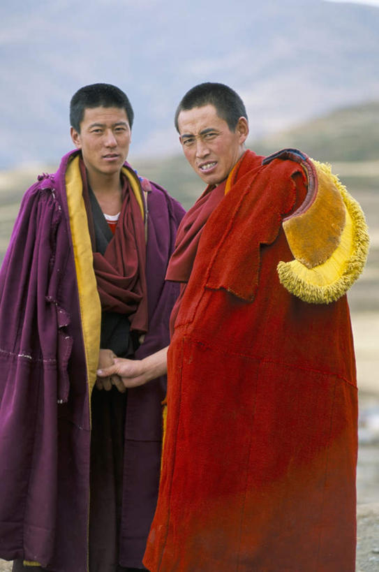 两个人,和尚,站,握手,竖图,室外,白天,正面,旅游,度假,美景,中国,亚洲,阴影,服装,光线,影子,景观,云,云朵,云彩,扭头,注视,娱乐,西藏,衣服,蓝色,白云,蓝天,天空,阳光,自然,天,观察,看,站着,转头,享受,休闲,景色,放松,服饰,晴朗,观看,察看,衣着,穿着,关注,自然风光,僧服,藏,东亚,西藏自治区,中华人民共和国,西南地区,衣饰,男人,男性,中年男性,晴空,比丘,高僧,僧,僧侣,僧人,沙弥,修行僧,搀手,拉手,手搀手,手拉手,手牵手,手握手,站立,半身,彩图