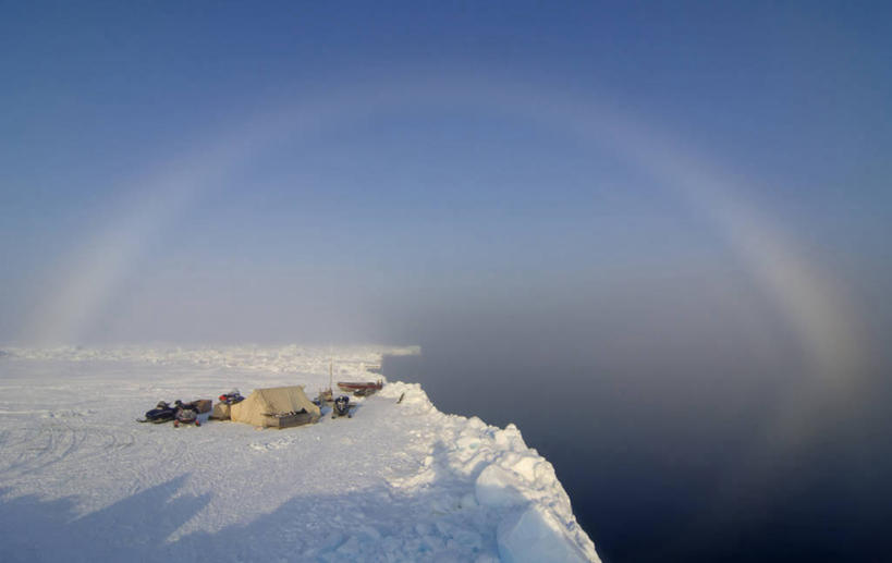 无人,横图,室外,白天,北极,彩虹,水,雾,全球变暖,美国,帐篷,冰,浮冰,运输,摄影,露营,因纽特人,濒危物种,彩图,传统文化,冰架