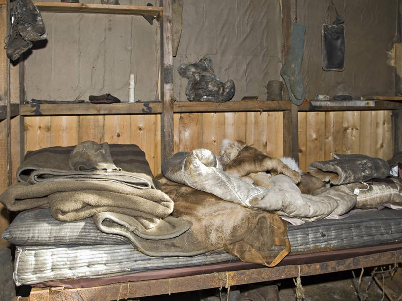 无人,横图,室内,白天,旅游,度假,探险,床,卧室,研究,科学,毯子,历史,娱乐,地标建筑,享受,休闲,放松,摄影,生态,南极洲,罗斯岛,罗斯海,彩图,旅行,小屋