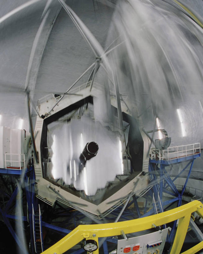 无人,竖图,室内,白天,镜子,美国,科学,天文望远镜,摄影,天文学,夏威夷群岛,太平洋岛屿,彩图,凯克天文台