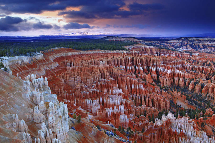 无人,横图,室外,白天,石头,日落,沙漠,乌云,红色,摄影,岩层,犹他,布莱斯峡谷国家公园,猪鬃,岩石,彩图