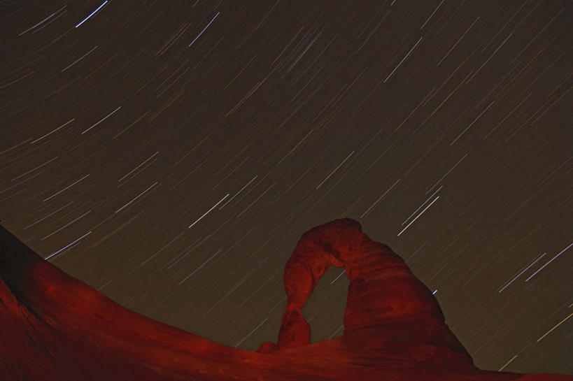 无人,横图,室外,夜晚,石头,沙漠,摄影,岩层,拱门国家公园,犹他,岩石,彩图