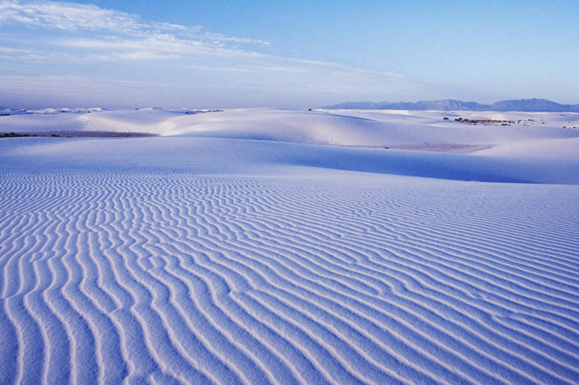 横图,室外,白天,沙漠,日光,美国,波纹,沙子,光,黎明,沙丘,干净,白色,摄影,流动,宁静,北美,北美洲,早晨,美洲,新墨西哥,新墨西哥州,北亚美利加洲,亚美利加洲,迷人之地,迷人之州,阿拉莫戈多,彩图,机遇,美利坚合众国