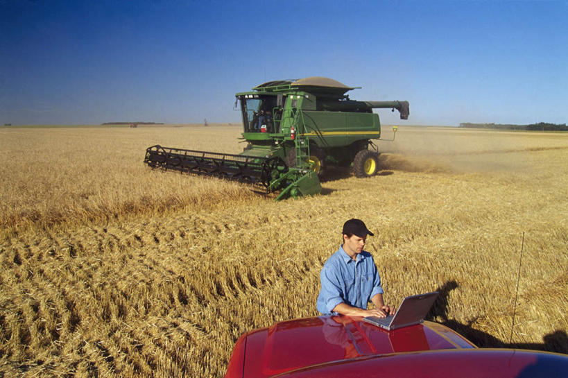 西方人,一个人,农田,坐,横图,俯视,室外,白天,庄稼,农作物,收割,小麦,帽子,欧洲,欧洲人,仅一个男性,仅一个人,阴影,服装,光线,工具,影子,谷物,注视,休闲装,仅一个年轻男性,衣服,蓝色,蓝天,天空,阳光,遮阳帽,天,观察,看,休闲,休闲服,稻谷,稻子,服饰,麦子,晴朗,观看,察看,关注,收割机,农具,万里无云,劳作,男人,男性,年轻男性,白种人,晴空,晴空万里,坐着,半身,彩图,高角度拍摄,耕地,庄稼田