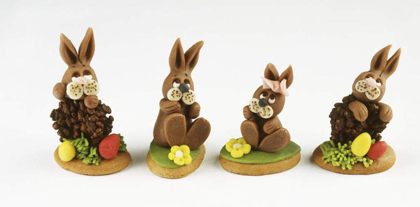 点心,无人,横图,俯视,室内,特写,白天,白色背景,下午茶,桌面,桌子,复活节,一排,阴影,节日,庆祝,整齐,装饰,光线,木制,影子,食品,糖,糖果,甜点,甜品,软糖,文化,食物,糕点,排列,木制品,甜食,四个,庆典,摄影,影棚,纪念,华丽,修饰,点缀,队列,复活节兔子,衬托,美观,雅致,雅观,彩图,高角度拍摄,影棚拍摄,拍摄,蛋糕