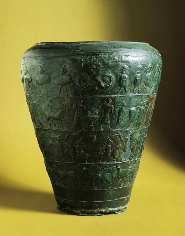 无人,竖图,特写,黄色背景,水壶,古代,一个,摄影,单个,青铜,古希腊,美术工艺,彩图,影棚拍摄,双耳罐,雕刻术