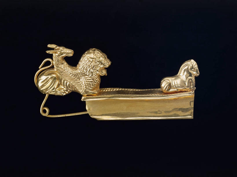 无人,横图,正面,马,蓝色背景,历史,古代,一个,虚构,摄影,单个,胸针,古代文明,美术工艺,彩图,影棚拍摄,嵌合体,过去