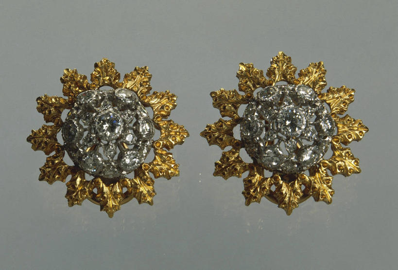 无人,横图,一对,钻石,两个,摄影,古董,华贵,耳饰,美术工艺,彩图,影棚拍摄