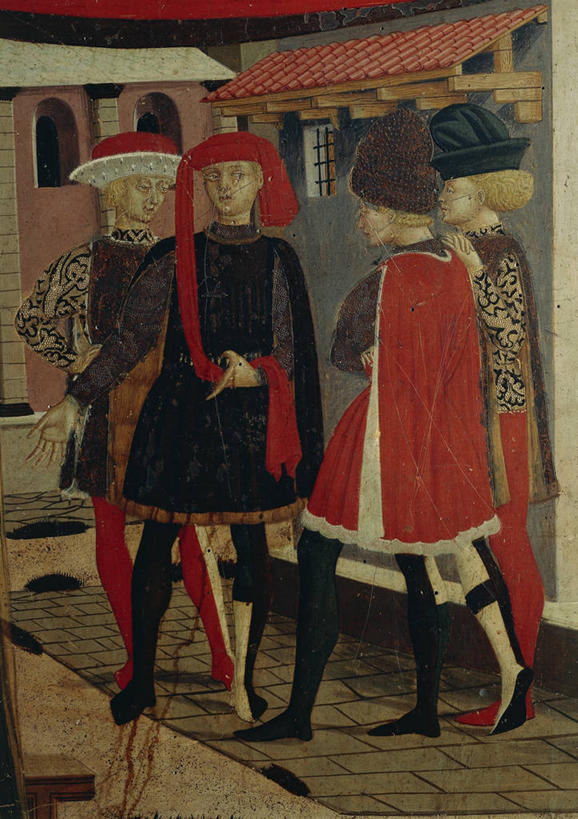 成年人,四个人,站,竖图,插画,室外,白天,时尚,数码,科技,阴影,正装,网络,头饰,高光,几何,计算机图形,文艺复兴,合成,图画,历史,画,衣服,摄影,电脑合成图,数码合成图,高雅,合成图,漫画,斗篷,写实,具体,具象,说话,彩图,传统服装,上层阶级,蛋彩画