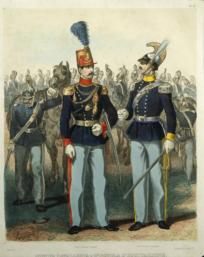 成年人,两个人,站,竖图,插画,室外,白天,骄傲,数码,科技,马,骑马,阴影,军事,印刷,网络,头饰,高光,几何,计算机图形,合成,图画,拿着,历史,画,摄影,电脑合成图,数码合成图,合成图,军服,漫画,意大利文化,写实,具体,具象,彩图,马刀