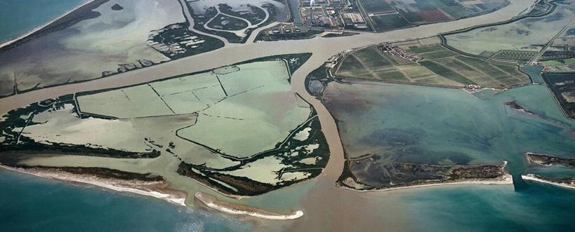 无人,横图,全景,俯视,航拍,室外,白天,海洋,河流,意大利,岛,河岸,摄影,宁静,鸟瞰,威尼托大区,环境保护,三角洲,彩图,高角度拍摄,旅行,波河